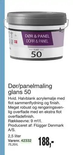 Harald Nyborg Dør/panelmaling glans 50, DKK 188 tilbud