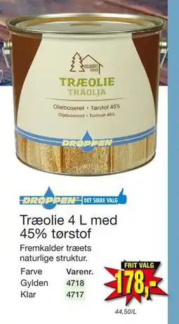 Harald Nyborg Træolie 4 L med 45% tørstof, DKK 178 tilbud