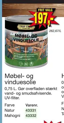 Harald Nyborg Møbel- og vinduesolie, DKK 197 tilbud