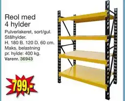 Harald Nyborg Reol med 4 hylder, DKK 799 tilbud