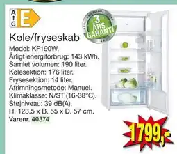 Harald Nyborg Køle/fryseskab, DKK 1799 tilbud