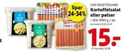 Lidl Kartoffelsalat eller pølser, DKK 15 tilbud