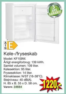 Harald Nyborg Køle-/fryseskab, DKK 1220 tilbud