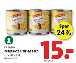 Lidl Majs uden tilsat salt, DKK 15 tilbud