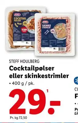 Lidl Cocktailpølser eller skinkestrimler, DKK 29 tilbud