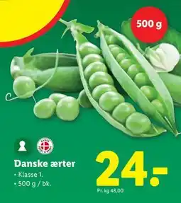 Lidl Danske ærter, DKK 24 tilbud
