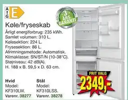 Harald Nyborg Køle/fryseskab, DKK 2349 tilbud