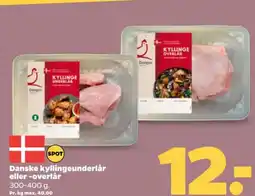 Netto Danske kyllingeunderlår eller -overlår tilbud