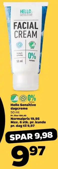 Netto Hello Sensitive dagcreme tilbud