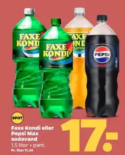 Netto Faxe Kondi eller Pepsi Max sodavand tilbud