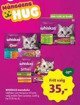 Maxi Zoo WHISKAS menuboks tilbud