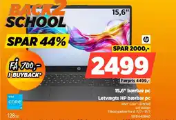 Power HP 15,6" bærbar pc Letvægts HP bærbar pc tilbud