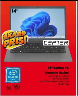 Power CEPTER 14" bærbar PC Kompakt design tilbud