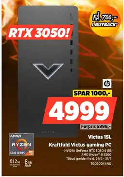 Power Hp victus Kraftfuld Victus gaming PC tilbud