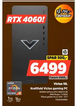 Power Hp victus Kraftfuld Victus gaming PC tilbud