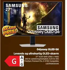 Power SAMSUNG Odyssey OLED G6 Levende og ultrahurtig OLED-skærm tilbud