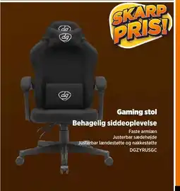 Power Gaming stol Behagelig siddeoplevelse tilbud