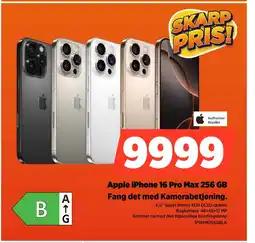 Power Apple iPhone 16 Pro Max 256 GB Fang det med Kamerabetjening. tilbud