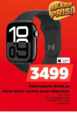 Power Watch series 10, 46 mm, alu Største skærm. Tyndeste design. Nogensinde. tilbud