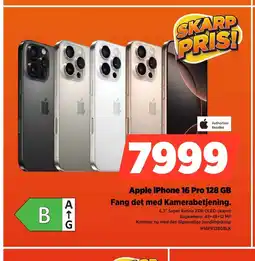 Power Apple iPhone 16 Pro 128 GB Fang det med Kamerabetjening. tilbud