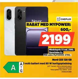 Power Nord CE5 128 GB A mAh batteri med 80 W hurtigopladning tilbud