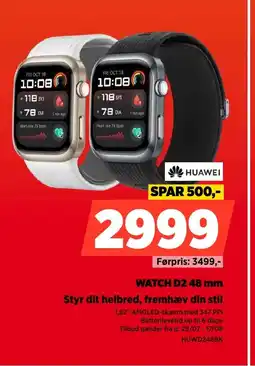 Power HUAWEI WATCH D2 48 mm Styr dit helbred, fremhæv din stil tilbud