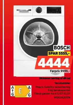 Power BOSCH Skånsom tørring af dit tøj Tørretumbler tilbud