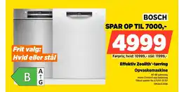 Power BOSCH Effektiv Zeolith®-tørring Opvaskemaskine tilbud