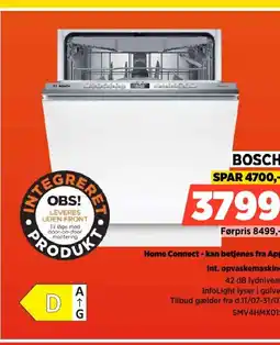 Power BOSCH Home Connect - kan betjenes fra App Int. opvaskemaskine tilbud