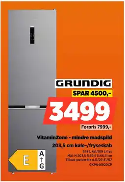 Power GRUNDIG VitaminZone - mindre madspild køle-/fryseskab tilbud