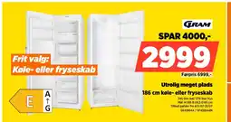 Power GRAM Utrolig meget plads køle- eller fryseskab tilbud