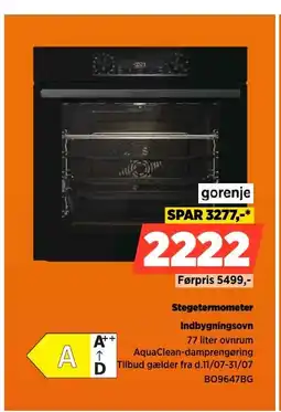 Power Gorenje stegetermometer indbygningsovn tilbud