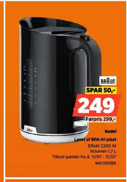 Power BRAUN Kedel Lavet af BPA-fri plast tilbud