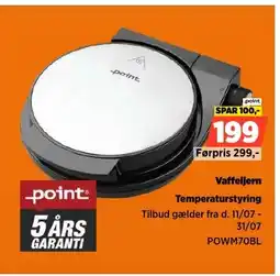 Power Vaffeljern Temperaturstyring tilbud