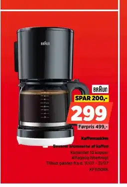Power BRAUN Kaffemaskine Bevarer aromaerne af kaffen tilbud