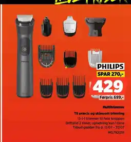 Power PHILIPS Multitrimmer Til præcis og skånsom trimning tilbud