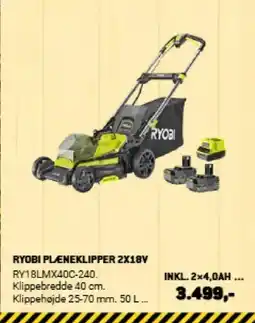 XL-BYG RYOBI PLENEKLIPPER 2X18V tilbud