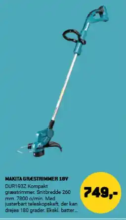 XL-BYG MAKITA GRÆSTRIMMER 18V tilbud