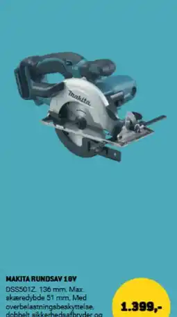 XL-BYG MAKITA RUNDSAV 18V tilbud