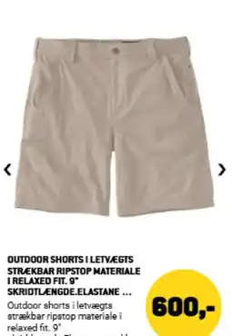 XL-BYG OUTDOOR SHORTS I LETVÆGTS STRÆKBAR RIPSTOP MATERIALE I RELAXED FIT. 9" SKRIDTLÆNGDE.ELASTANE tilbud