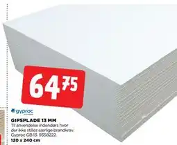 jem & fix GIPSPLADE 13 MM, DKK 64.75 tilbud