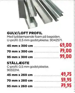 jem & fix GULV/LOFT PROFIL tilbud