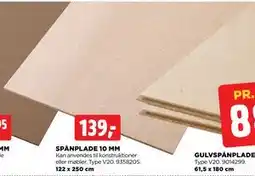 jem & fix SPÅNPLADE 10 MM, DKK 139 tilbud
