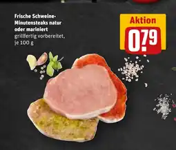 REWE DE Frische schweine- minutensteaks natur oder mariniert tilbud