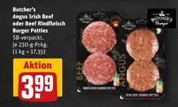 REWE DE Butcher's angus irish beef oder beef rindfleisch burger patties tilbud
