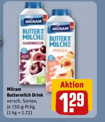 REWE DE MILRAM Buttermilch drink tilbud