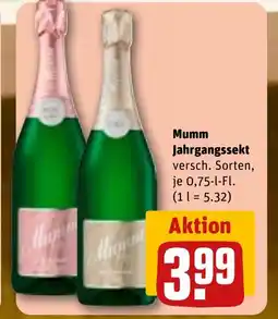REWE DE MUMM Jahrgangssekt tilbud