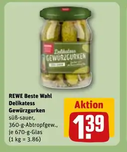 REWE DE Rewe beste wahl delikatess gewürzgurken tilbud