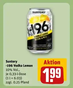 REWE DE SUNTORY -196 vodka lemon tilbud