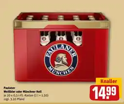 REWE DE PAULANER Weißbier oder münchner hell tilbud
